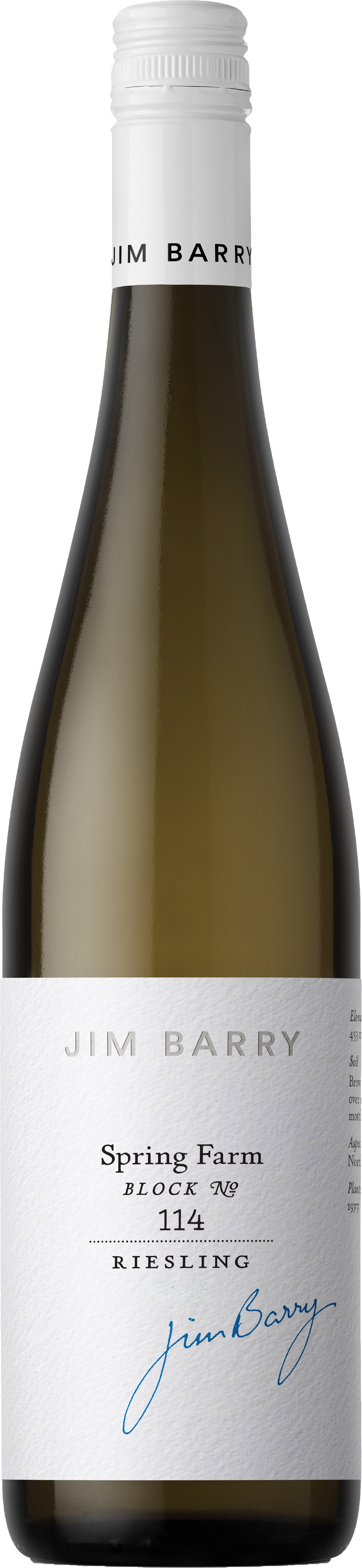 Jim Barry Wines Spring Farm Block 114 Riesling 2015 Clare Valley